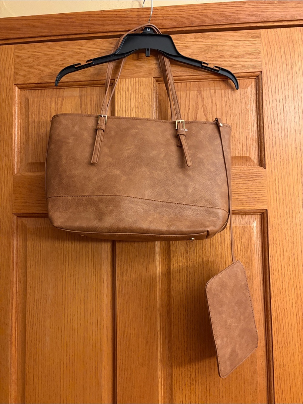 NWT Urban Expressions Vegan  Tan Large Bag with small pouch, adjustable straps